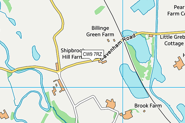 CW9 7RZ map - OS VectorMap District (Ordnance Survey) CW9 7RZ map - OS VectorMap District (Ordnance Survey)
