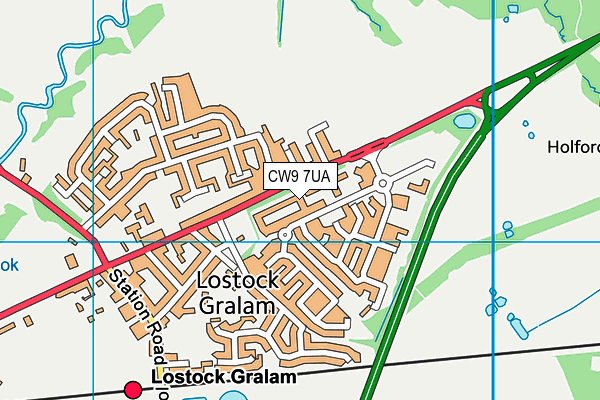 CW9 7UA map - OS VectorMap District (Ordnance Survey)