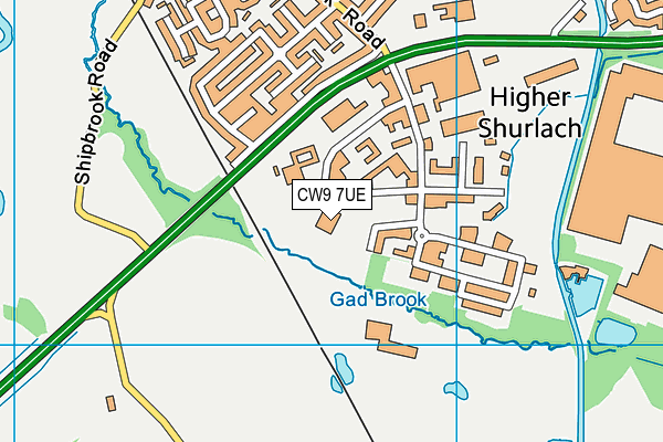 CW9 7UE map - OS VectorMap District (Ordnance Survey) CW9 7UE map - OS VectorMap District (Ordnance Survey)