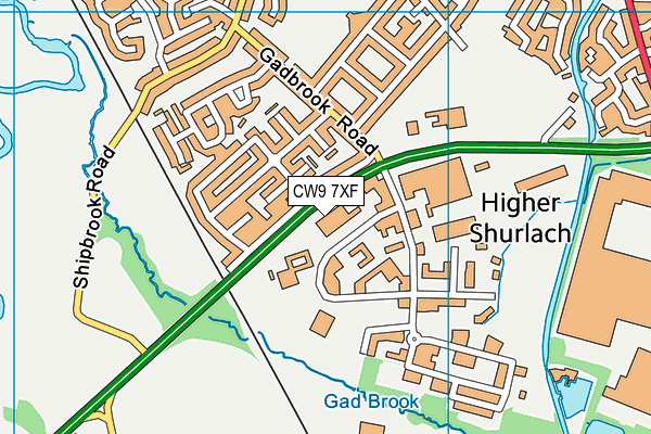 CW9 7XF map - OS VectorMap District (Ordnance Survey) CW9 7XF map - OS VectorMap District (Ordnance Survey)