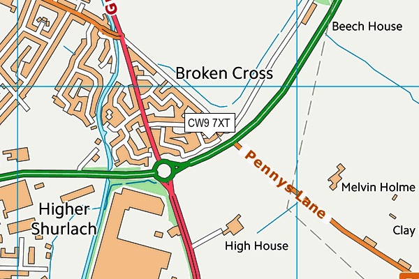 CW9 7XT map - OS VectorMap District (Ordnance Survey) CW9 7XT map - OS VectorMap District (Ordnance Survey)