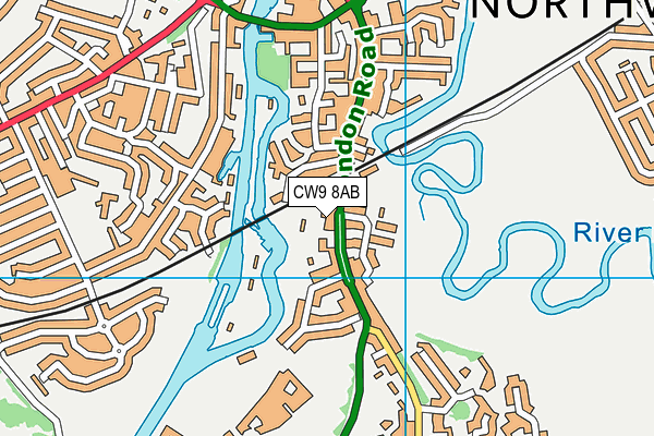 CW9 8AB map - OS VectorMap District (Ordnance Survey) CW9 8AB map - OS VectorMap District (Ordnance Survey)