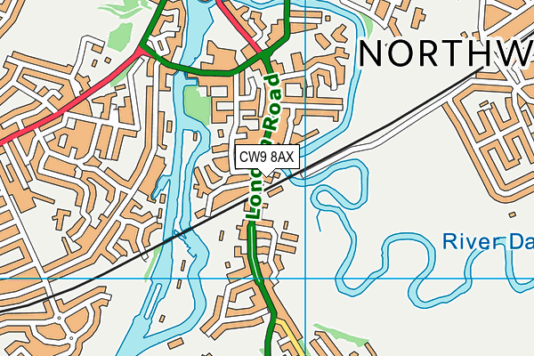 CW9 8AX map - OS VectorMap District (Ordnance Survey) CW9 8AX map - OS VectorMap District (Ordnance Survey)