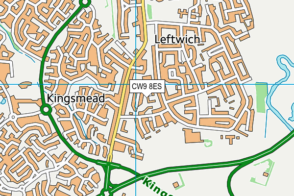 CW9 8ES map - OS VectorMap District (Ordnance Survey) CW9 8ES map - OS VectorMap District (Ordnance Survey)