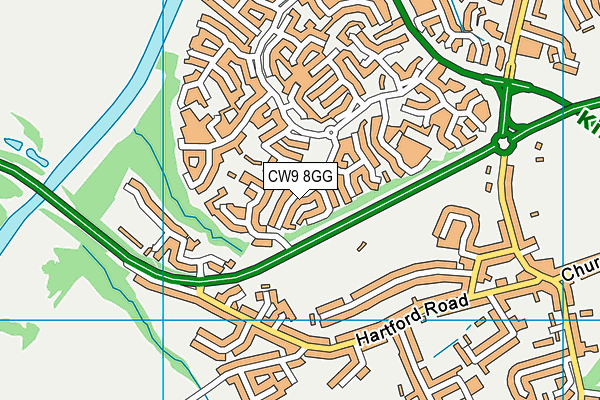 CW9 8GG map - OS VectorMap District (Ordnance Survey) CW9 8GG map - OS VectorMap District (Ordnance Survey)
