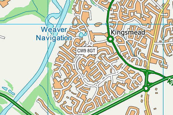 CW9 8GT map - OS VectorMap District (Ordnance Survey) CW9 8GT map - OS VectorMap District (Ordnance Survey)
