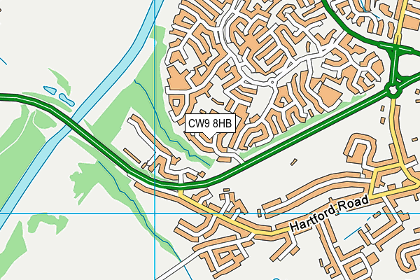 CW9 8HB map - OS VectorMap District (Ordnance Survey) CW9 8HB map - OS VectorMap District (Ordnance Survey)