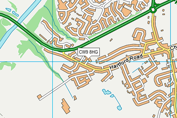 CW9 8HG map - OS VectorMap District (Ordnance Survey) CW9 8HG map - OS VectorMap District (Ordnance Survey)