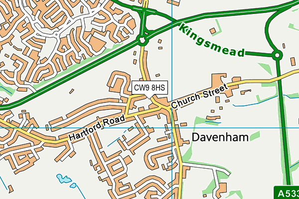 CW9 8HS map - OS VectorMap District (Ordnance Survey) CW9 8HS map - OS VectorMap District (Ordnance Survey)