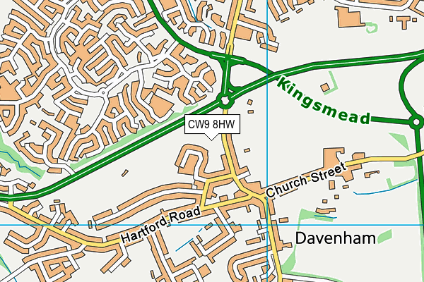CW9 8HW map - OS VectorMap District (Ordnance Survey) CW9 8HW map - OS VectorMap District (Ordnance Survey)