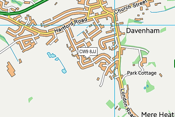 CW9 8JJ map - OS VectorMap District (Ordnance Survey) CW9 8JJ map - OS VectorMap District (Ordnance Survey)