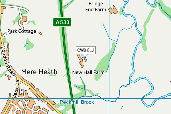 CW9 8LJ map - OS VectorMap District (Ordnance Survey) CW9 8LJ map - OS VectorMap District (Ordnance Survey)