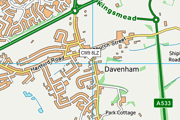 CW9 8LZ map - OS VectorMap District (Ordnance Survey) CW9 8LZ map - OS VectorMap District (Ordnance Survey)