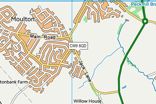 CW9 8QD map - OS VectorMap District (Ordnance Survey) CW9 8QD map - OS VectorMap District (Ordnance Survey)