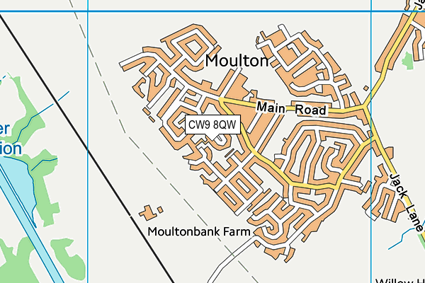 CW9 8QW map - OS VectorMap District (Ordnance Survey) CW9 8QW map - OS VectorMap District (Ordnance Survey)