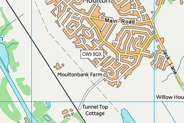 CW9 8QX map - OS VectorMap District (Ordnance Survey) CW9 8QX map - OS VectorMap District (Ordnance Survey)