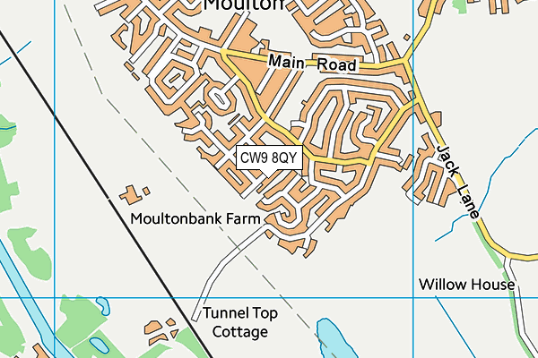 CW9 8QY map - OS VectorMap District (Ordnance Survey) CW9 8QY map - OS VectorMap District (Ordnance Survey)