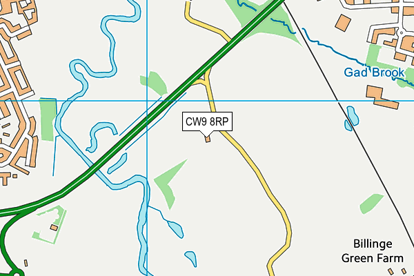 CW9 8RP map - OS VectorMap District (Ordnance Survey) CW9 8RP map - OS VectorMap District (Ordnance Survey)