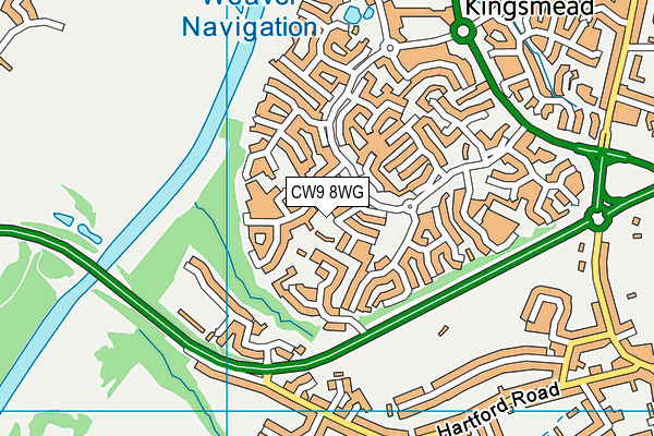 CW9 8WG map - OS VectorMap District (Ordnance Survey) CW9 8WG map - OS VectorMap District (Ordnance Survey)