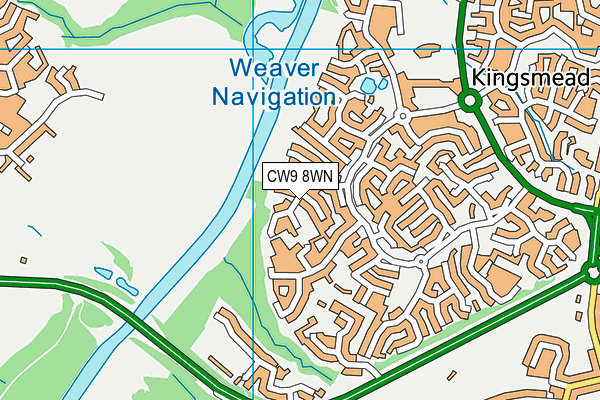 CW9 8WN map - OS VectorMap District (Ordnance Survey) CW9 8WN map - OS VectorMap District (Ordnance Survey)