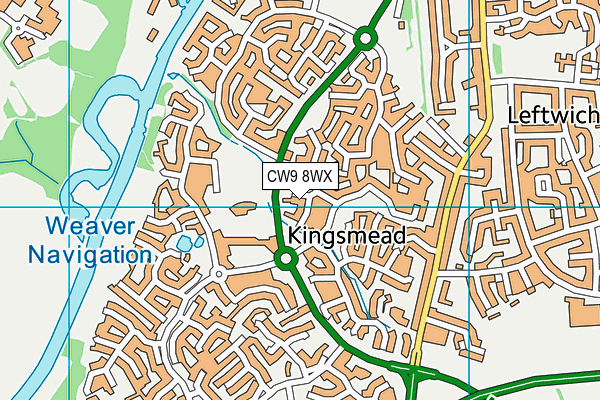 CW9 8WX map - OS VectorMap District (Ordnance Survey) CW9 8WX map - OS VectorMap District (Ordnance Survey)
