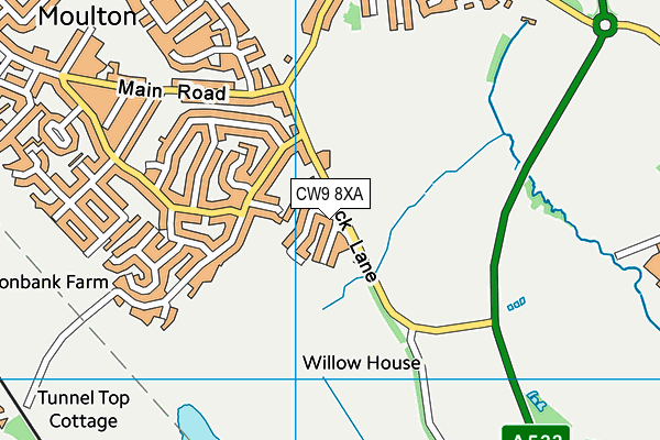 CW9 8XA map - OS VectorMap District (Ordnance Survey) CW9 8XA map - OS VectorMap District (Ordnance Survey)