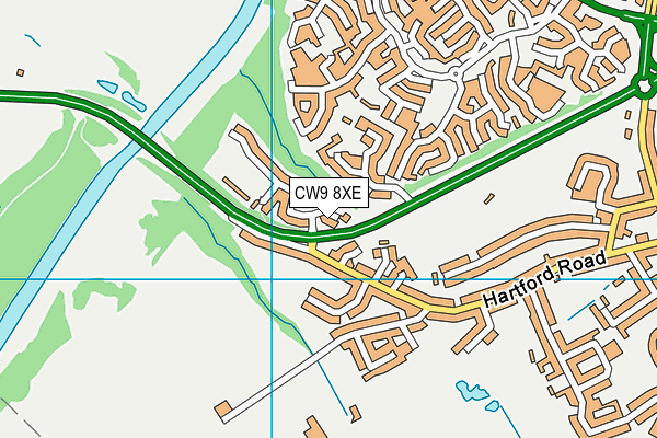 CW9 8XE map - OS VectorMap District (Ordnance Survey) CW9 8XE map - OS VectorMap District (Ordnance Survey)