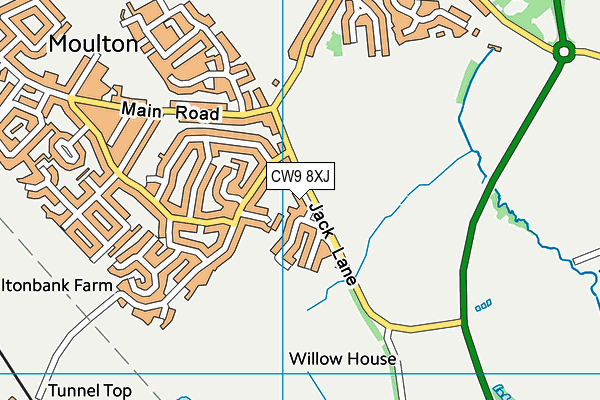 CW9 8XJ map - OS VectorMap District (Ordnance Survey) CW9 8XJ map - OS VectorMap District (Ordnance Survey)