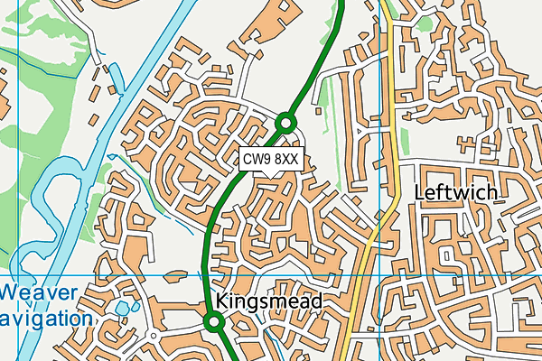 CW9 8XX map - OS VectorMap District (Ordnance Survey)