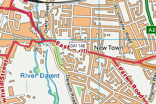 DA1 1AE map - OS VectorMap District (Ordnance Survey)