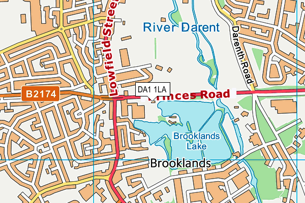 DA1 1LA map - OS VectorMap District (Ordnance Survey)