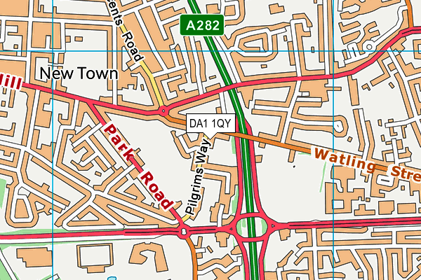 DA1 1QY map - OS VectorMap District (Ordnance Survey) DA1 1QY map - OS VectorMap District (Ordnance Survey)