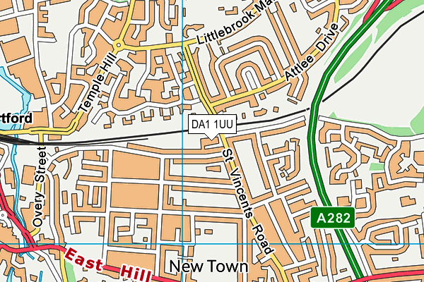 DA1 1UU map - OS VectorMap District (Ordnance Survey) DA1 1UU map - OS VectorMap District (Ordnance Survey)