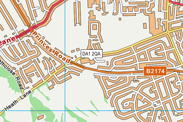 DA1 2QA map - OS VectorMap District (Ordnance Survey) DA1 2QA map - OS VectorMap District (Ordnance Survey)