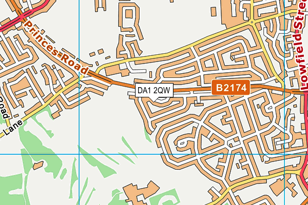 DA1 2QW map - OS VectorMap District (Ordnance Survey) DA1 2QW map - OS VectorMap District (Ordnance Survey)