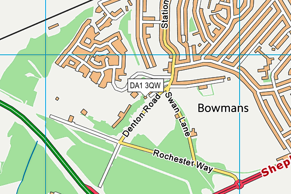 DA1 3QW map - OS VectorMap District (Ordnance Survey) DA1 3QW map - OS VectorMap District (Ordnance Survey)