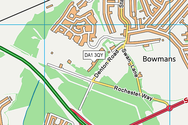 DA1 3QY map - OS VectorMap District (Ordnance Survey) DA1 3QY map - OS VectorMap District (Ordnance Survey)