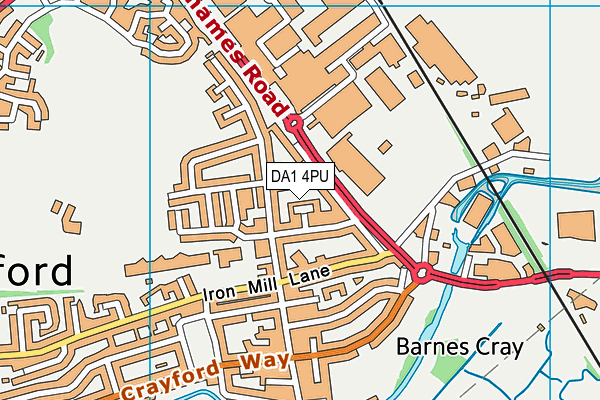 DA1 4PU map - OS VectorMap District (Ordnance Survey) DA1 4PU map - OS VectorMap District (Ordnance Survey)