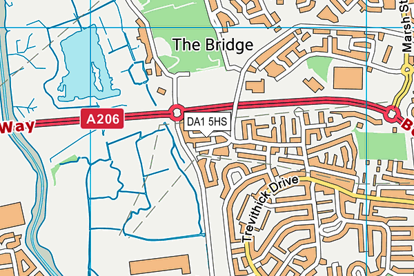 DA1 5HS map - OS VectorMap District (Ordnance Survey)