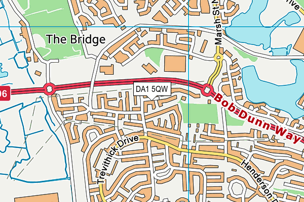 DA1 5QW map - OS VectorMap District (Ordnance Survey)