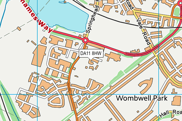DA11 8HW map - OS VectorMap District (Ordnance Survey) DA11 8HW map - OS VectorMap District (Ordnance Survey)