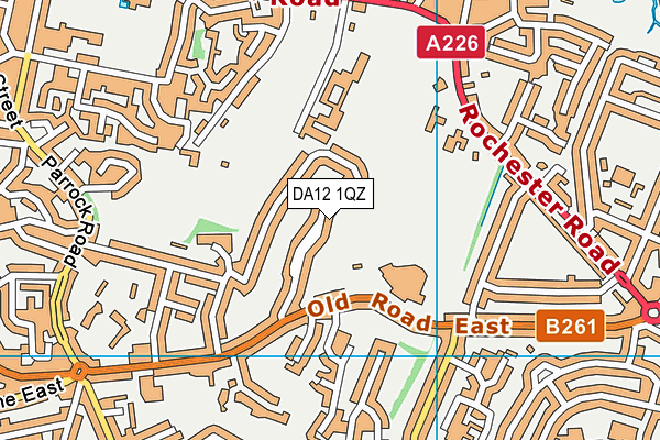 DA12 1QZ map - OS VectorMap District (Ordnance Survey)