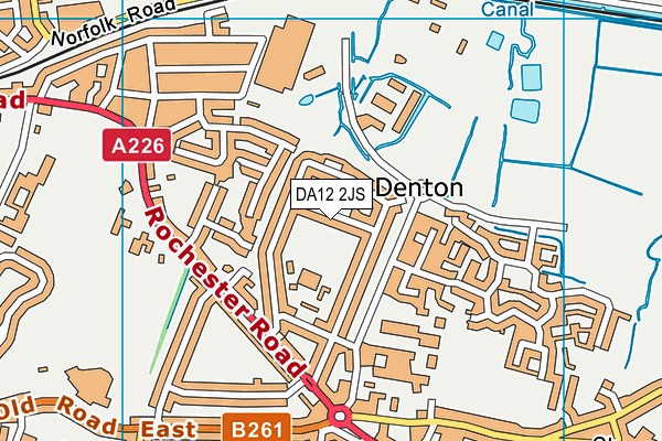 DA12 2JS map - OS VectorMap District (Ordnance Survey) DA12 2JS map - OS VectorMap District (Ordnance Survey)