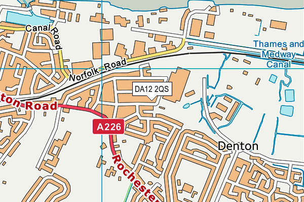 DA12 2QS map - OS VectorMap District (Ordnance Survey) DA12 2QS map - OS VectorMap District (Ordnance Survey)