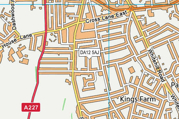 DA12 5AJ map - OS VectorMap District (Ordnance Survey) DA12 5AJ map - OS VectorMap District (Ordnance Survey)