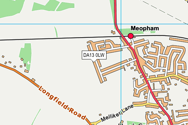 DA13 0LW map - OS VectorMap District (Ordnance Survey) DA13 0LW map - OS VectorMap District (Ordnance Survey)