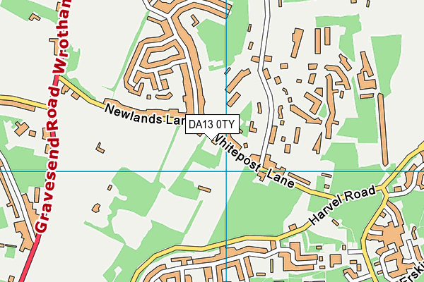 DA13 0TY map - OS VectorMap District (Ordnance Survey) DA13 0TY map - OS VectorMap District (Ordnance Survey)