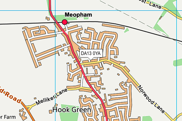 DA13 0YA map - OS VectorMap District (Ordnance Survey) DA13 0YA map - OS VectorMap District (Ordnance Survey)