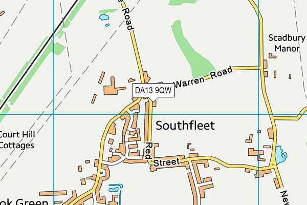 DA13 9QW map - OS VectorMap District (Ordnance Survey) DA13 9QW map - OS VectorMap District (Ordnance Survey)