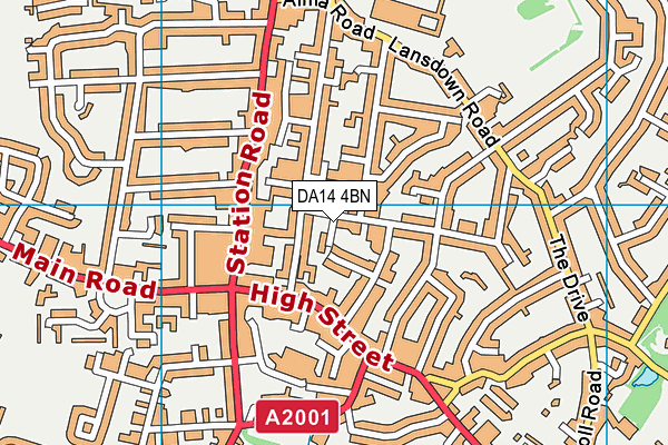 DA14 4BN map - OS VectorMap District (Ordnance Survey) DA14 4BN map - OS VectorMap District (Ordnance Survey)